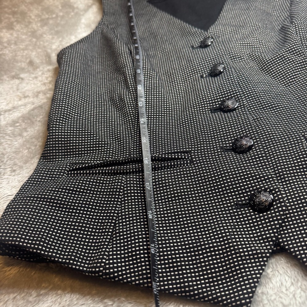 WHBM Black White Textured Vest Size 4 Sleeveless Button Front - Picture 5 of 6